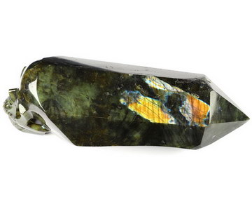 11.3" Labradorite Hand Carved Crystal Skull Point Sculpture, Crystal Healing