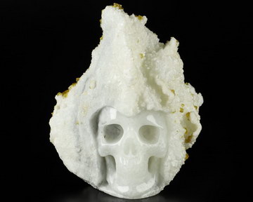 Huge 7.3" Apophyllite & Zeolite Carved Crystal Skull