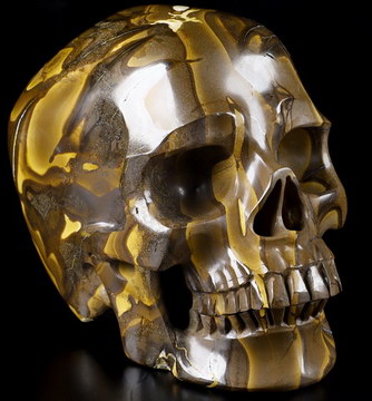 5.2" Matrix Opal Hand Carved Crystal Skull, Super Realistic, Crystal Healing