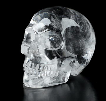 2.0" Quartz Rock Crystal Hand Carved Crystal Skull, Realistic, Crystal Healing