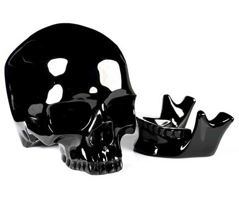 7.1" Black Obsidian Hand Carved Crystal Detachable Skull Sculpture, Crystal Healing