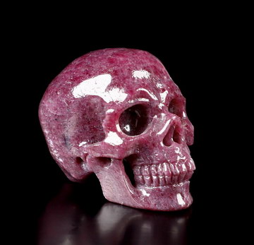 1.4" Ruby Hand Carved Crystal Skull, Super Realistic, Crystal Healing