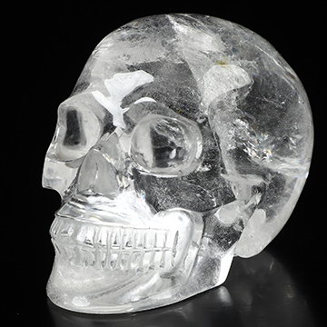 3.5" Quartz Rock Crystal Hand Carved Crystal Skull, Realistic, Crystal Healing