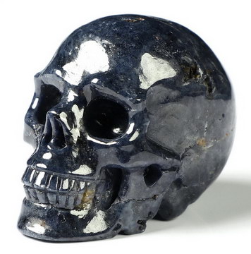 Gemstone 1.8" Sapphire Corundum Hand Carved Crystal Skull, Realistic, Crystal Healing