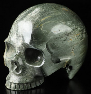 3.7" Hawk's Eye Hand Carved Crystal Skull, Realistic, Crystal Healing