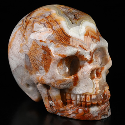 Gemstone 2.0" Red Crazy Lace Agate Hand Carved Crystal Skull, Realistic, Crystal Healing