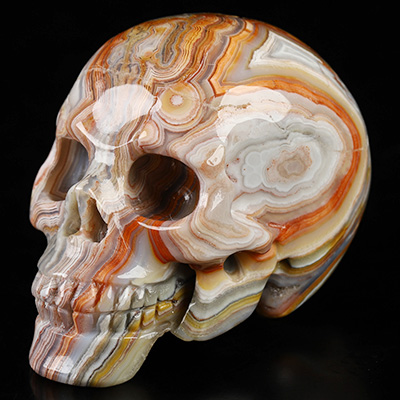 Gemstone 2.0" Red Crazy Lace Agate Hand Carved Crystal Skull, Realistic, Crystal Healing