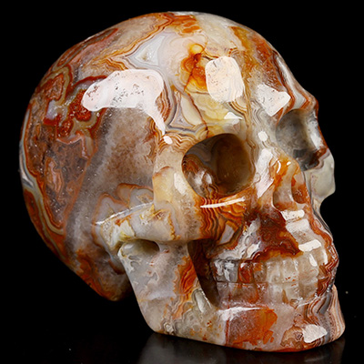 Gemstone 2.0" Red Crazy Lace Agate Hand Carved Crystal Skull, Realistic, Crystal Healing