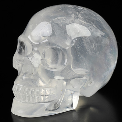 2.0" Milky Quartz Rock Crystal Hand Carved Crystal Skull, Realistic, Crystal Healing