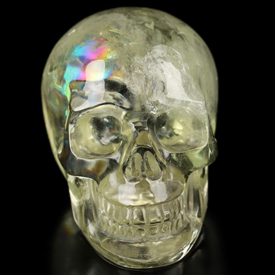Gemstone 1.8" Citrine Hand Carved Crystal Skull, Realistic, Crystal Healing