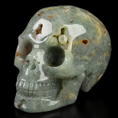 2.0" Green Grape Agate Hand Carved Crystal Skull, Realistic, Crystal Healing