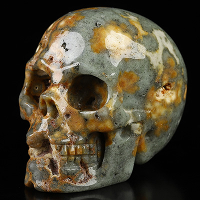 2.0" Green Grape Agate Hand Carved Crystal Skull, Realistic, Crystal Healing