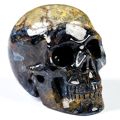 2.0" Pietersite Hand Carved Crystal Skull, Realistic, Crystal Healing