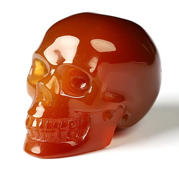 1.2" Carnelian Hand Carved Crystal Skull, Realistic, Crystal Healing