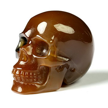 1.2" Carnelian Hand Carved Crystal Skull, Realistic, Crystal Healing