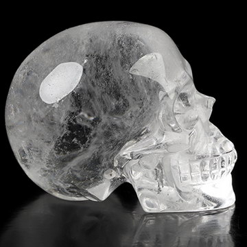 2.0" Quartz Rock Crystal Hand Carved Crystal Skull, Realistic, Crystal Healing
