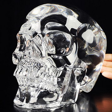 Super Realistic! Lifesized 7.9" K9 Crystal Hand Carved Crystal Skull, Crystal Healing