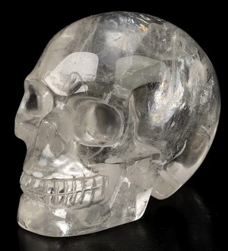 2.0" Quartz Rock Crystal Hand Carved Crystal Skull, Realistic, Crystal Healing