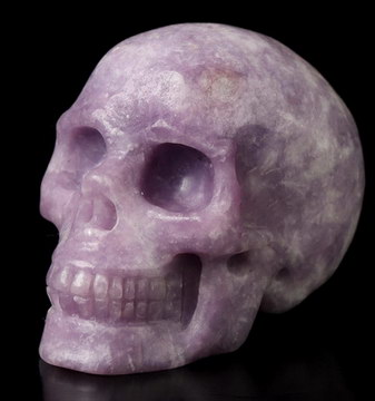 2.0" Lepidolite Hand Carved Crystal Skull, Realistic, Crystal Healing