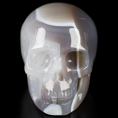 Gemstone 1.4" Mozambique Agate Hand Carved Crystal Skull, Realistic, Crystal Healing