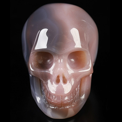 Gemstone 1.5" Mozambique Agate Hand Carved Crystal Skull, Realistic, Crystal Healing