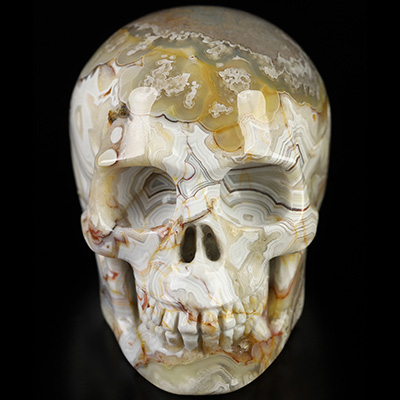 Gemstone 1.5" Red Crazy Lace Agate Hand Carved Crystal Skull, Realistic, Crystal Healing