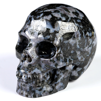 2.0" Gabbro Hand Carved Crystal Skull, Realistic, Crystal Healing