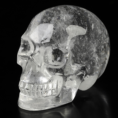 2.0" Quartz Rock Crystal Hand Carved Crystal Skull, Realistic, Crystal Healing