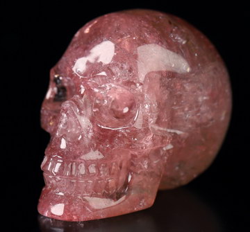 1.1" Tourmaline Hand Carved Crystal Skull, Realistic, Crystal Healing