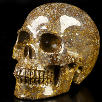 3.4" Coffee Opal Hand Carved Crystal Skull, Realistic, Crystal Healing