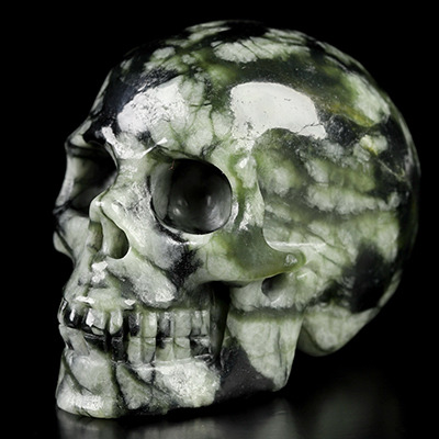 2.0" Chinese Picasso Jasper Hand Carved Crystal Skull, Realistic, Crystal Healing