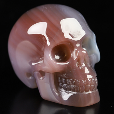Gemstone 1.5" Mozambique Agate Hand Carved Crystal Skull, Realistic, Crystal Healing