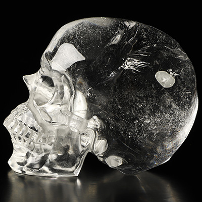 Fans Edition 3.5" Quartz Rock Crystal Hand Carved Crystal Skull, Super Realistic, Crystal Healing