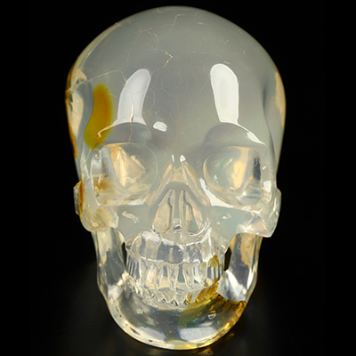 2.0" African Opal Hand Carved Crystal Skull, Super Realistic, Crystal Healing