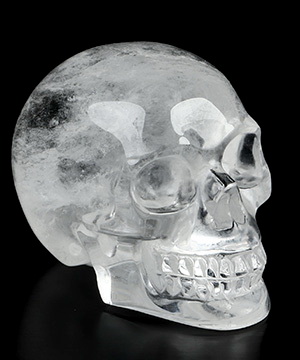 1.5" Quartz Rock Crystal Hand Carved Crystal Skull, Realistic, Crystal Healing