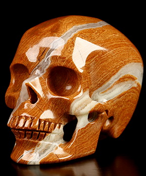 2.0" Red Jasper Hand Carved Crystal Skull, Super Realistic, Crystal Healing