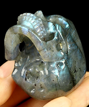 2.0" Labradorite Hand Carved Crystal Skull, Super Realistic, Crystal Healing