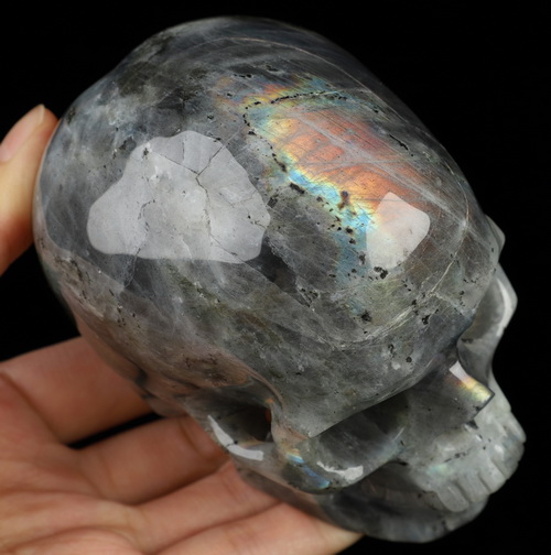 4.1" Labradorite Hand Carved Crystal Skull, Super Realistic, Crystal Healing