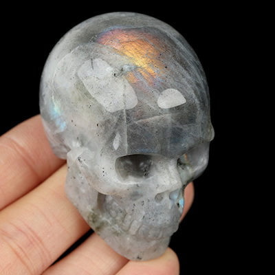 2.0" Labradorite Hand Carved Crystal Skull, Realistic, Crystal Healing