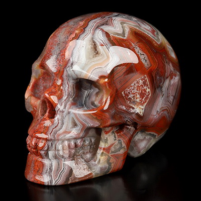 Gemstone 2.0" Red Crazy Lace Agate Hand Carved Crystal Skull, Realistic, Crystal Healing