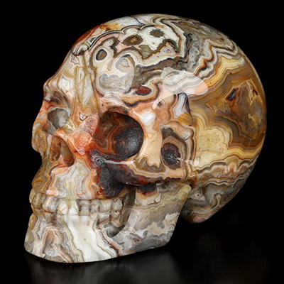 Gemstone 2.0" Red Crazy Lace Agate Hand Carved Crystal Skull, Realistic, Crystal Healing
