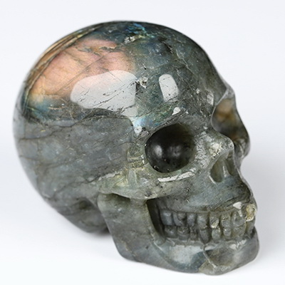 2.0" Labradorite Hand Carved Crystal Skull, Realistic, Crystal Healing