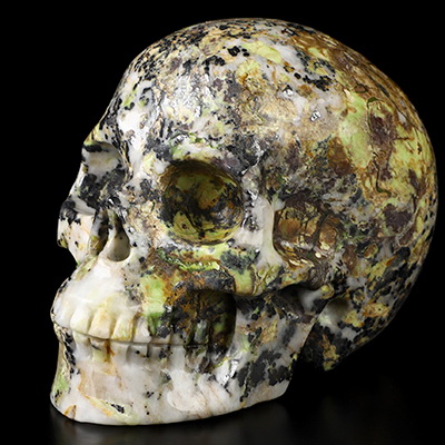 3.5" Hiso Jasper Hand Carved Crystal Skull, Realistic, Crystal Healing