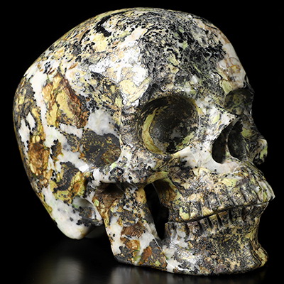 5.0" Hiso Jasper Hand Carved Crystal Skull, Super Realistic, Crystal Healing
