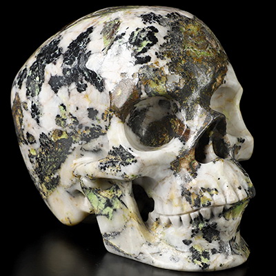 5.0" Hiso Jasper Hand Carved Crystal Skull, Super Realistic, Crystal Healing