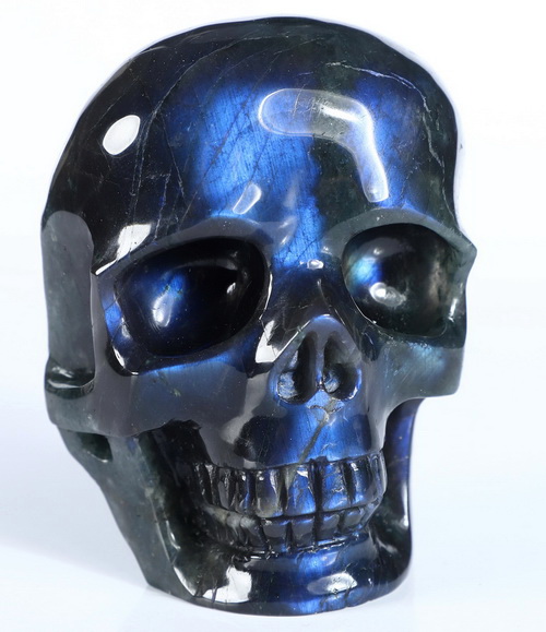 3.1" Labradorite Hand Carved Crystal Skull Fine Art Sculpture, Crystal Healing