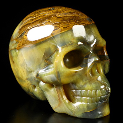 2.0" New Pietersite Hand Carved Crystal Skull, Realistic, Crystal Healing