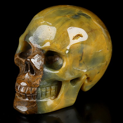 2.0" New Pietersite Hand Carved Crystal Skull, Realistic, Crystal Healing