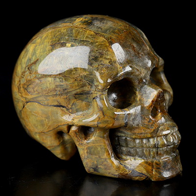 2.0" New Pietersite Hand Carved Crystal Skull, Realistic, Crystal Healing