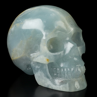2.0" Blue Onyx Hand Carved Crystal Skull, Realistic, Crystal Healing